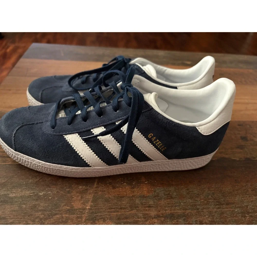 Adidas Gazelle Navy Blue Suede White Stripes Sneakers BB5478 Mens 5.5 Womens 6.5